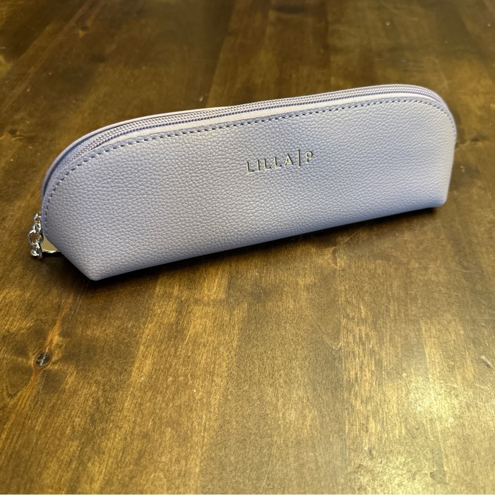 Lilla P Make Up Bag Case Taupe Cute Travel Purse Pencils Vacation Preppy 💕